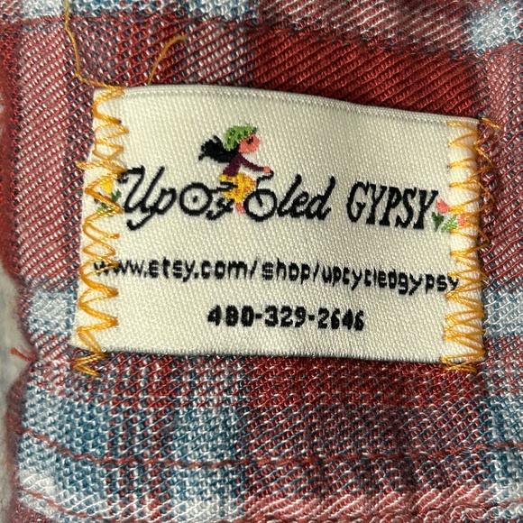 LIKE NEW! Women's Upcycled Gypsy Custom Flannel w/Ruffle - MEDIUM - Picture 10 of 12